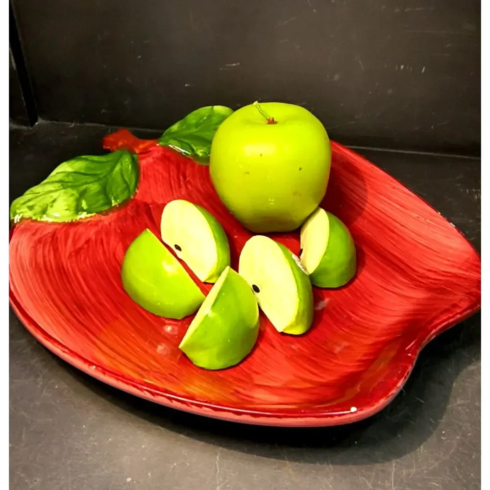 1962.  Wax Display Apples One Whole Apple and 5 Slices Granny Smith
